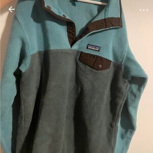 Patagonia Two-Tone Fleece Sweater - Blue and Gray